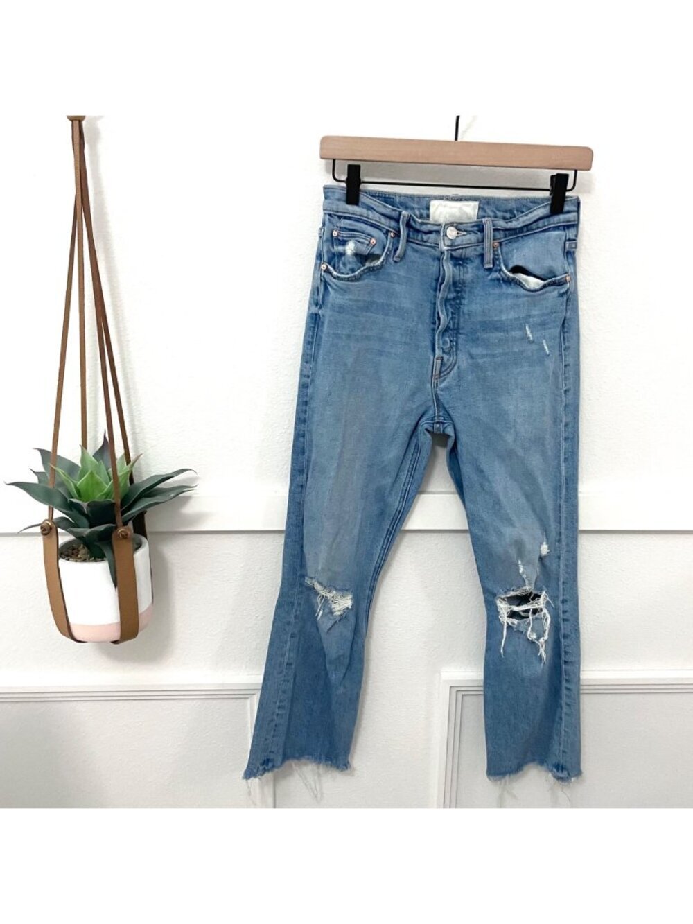 Mother Superior Distressed Stone Blue Jeans Size 26